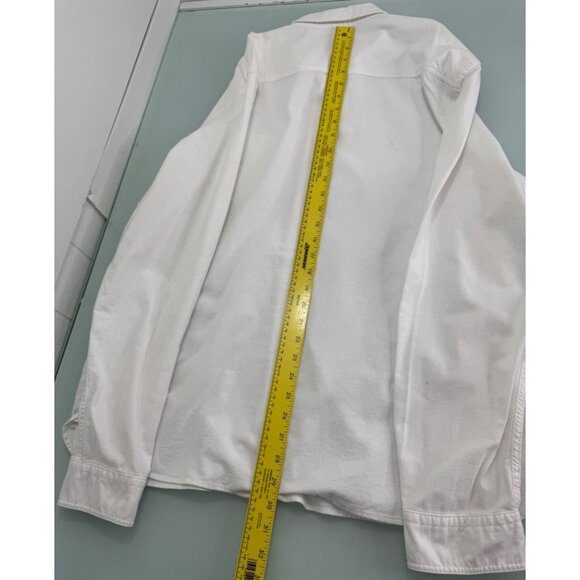 All Saints Men Chamois Flannel Shirt White XXL 2XL Button Up Long Sleeve - Picture 2 of 8